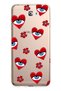 Samsung Galaxy J7 Prime Compatible Transparent Phone Case with Heart and Evil Eye Pattern
