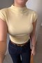 Premium Stand-Up Collar Blouse - Yellow - 3