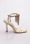 2042 Women's Ankle Strap Stone Tassel Heeled Shoes