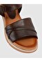 Brown Genuine Leather Women's Comfort Sole Sandals - 5