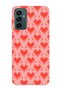 Samsung Galaxy M13 / M23 Compatible Retro Heart Pattern Transparent Phone Case