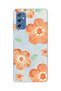 Samsung Galaxy M52 Compatible Orange Flower Oil Painting Pattern Transparent Phone Case