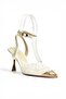 Y752093806 White Lace Thin Galvanized Heeled Women's Shoes - 8