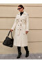 Women's Long Trench Coat Buttoned Lined Belted Waterproof Oversize Cut - 2