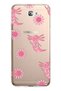 Samsung Galaxy J7 Prime Compatible Pink Axolotl Patterned Transparent Phone Case