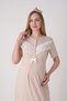 Women's Guipure Lace Detailed Maternity Dressing Gown and Nightgown Set - Breastfeeding Buttoned Cotton Maternity Set - 8