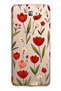 Samsung Galaxy J7 Prime Compatible Red Tulip Patterned Transparent Phone Case