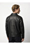 Zra Model Stitched Detailed Buttoned Leather Jacket - Modern & Stylish - 4