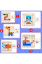 Colorful Pattern Block Puzzle Board with Cards Educational Shape Matching Game - 4
