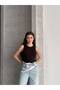Women's Black Round Neck Sleeveless Slim Buzzy Badi Body - 2