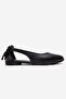 Women's Back Bow Ballerina Flats Black - 2