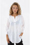 Patterned Button-Front Blouse