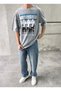 Figure Printed Washable Gray T-Shirt