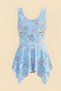 Girl's Dress Swimsuit-With Underwear-Assymmetrical Hem-Printed 3-12 Years 12610