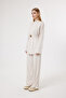 6478 - Stylish Comfortable Soft Lina Interlock Modal Fabric Shoulder Button and Waist Belt Detailed Loose Women's Set - 6
