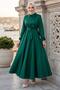 Belted Mevlana Dress Emerald Green Hm2105