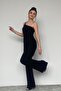 Women's Asymmetrical Collar Accessory Side Gathered Seersucker Fabric Double Set - 5