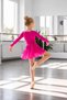 Fuchsia Pink Uzunkol Closed Back Ballet Swimsuit & Chiffon Skirt - 2