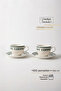 Therapy Written 4 Piece Porcelain Tea and Coffee Cup Set for 2 People - Green