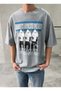 Figure Printed Washable Gray T-Shirt - 3