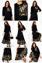 Women's Middle Age Gilded Patterned Mother Skirt Blouse Set 4127 - 8