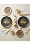 Bonna Porcelain Mesopotamia Mozaic Anthracite 2-Person Catering Set-Breakfast Set-4 Pieces