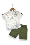 Dar Kalip! Boy's Linen Shirt Summer Set, 2-3-4-5 Years Old Linen Shirt and Shorts Set - 2