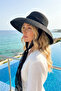 Women's Straw Hat with Tie – Wide Brim, Foldable Sun Hat