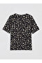 Original Oval Collar Patterned Women's T-Shirt - 6