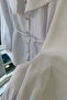 Women's White Layered Collar Lace-Up Waist Romantic Cut Summer Shirt - 3