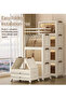 4-Tier Plastic Storage Cabinet with Double Doors with Wheels for Home & Office (65x40x142 cm) - 2