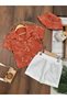 Muslin Hawaiian Floral Print Safari Hat and Button Shorts Summer Baby Boy/Kid Set