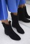 Gobi Women's Suede Short Heel Perforated Laser Cut Fashion Summer Boots - 3