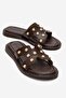 Women's Pearl Slippers Brown