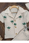 Muslin Palm Tree Printed Safari Hat and Buttoned Shorts Summer Set for Baby Boy/Child - 5
