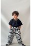 Boy's Black and White Striped Trousers