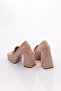 0951 Women's Blunt Toe Buckle Platform Heeled Shoes - 3