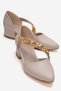 Women's Pebble Stone Heeled Shoes Beige Skin