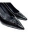 Women's Black Crocodile Patterned Pointed Toe Thin Heel Stiletto Shoes - 3