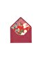 Lined Envelope Thick Paper 13X 18 cm Special Design Floral Patterned Red Envelope - 2 Pieces of Fountain Pen Compatible Letter Paper as a Gift!