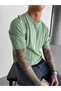Old Money Style Men's Slim Fit Vertical Striped T-Shirt Crew Neck Ribbed Knitwear Knitted T-Shirt - 3