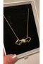 Arrow Model Design Zircon Stone Gold Stainless Steel Necklace 50+5 cm - 4