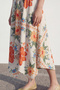 Floral Patterned Asymmetrical Midi Skirt Cream - 2