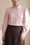 Balloon Cuff Short Poplin Shirt -Pink - 3