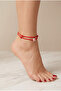 Red Rope and Heart Anklet - 2