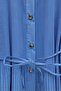 Gold Buttoned Lace-Up Shirt with Pleated Front and Sleeves - Blue - 6