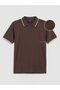 Lcw Kids Textured Patterned Polo Collar Boys' T-Shirt