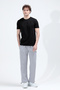 Men's Elastic Waistband, Cuffed Cuffs, Double Pockets, Sweatpants, Gray - 3156