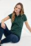Women's Green Basic Polo Collar T-Shirt 50256287-Vr054 - 2
