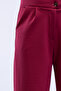 Burgundy High Waist Pocketed Buttoned Lycra Women's Palazzo Trousers - 4